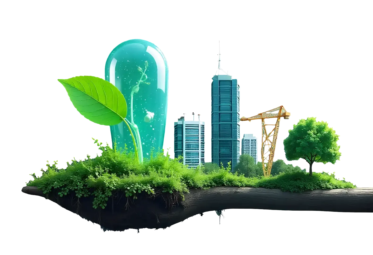 Floating city illustration